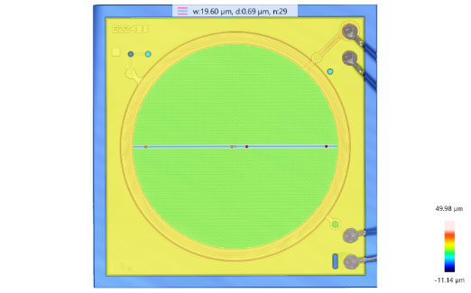 MEMS Device analysis: interferometry–2D Reconstruction with line profile
