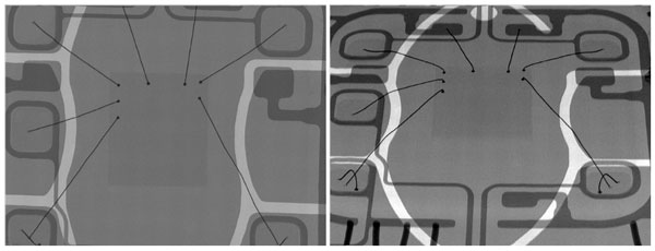 xray-RFID-chip-bond-wires(left)-titled-view(right)